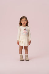 CONJUNTO BAILARINA MANGA LONGA COM SAIA PLISSADA PETIT CHERIE