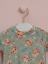 VESTIDO PLUSH URSOS COM BABADO DE TULE PETIT CHERIE