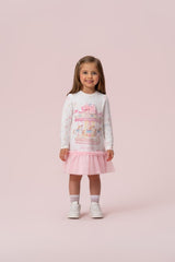 VESTIDO ESTAMPA CARROSSEL COM TULE PETIT CHERIE