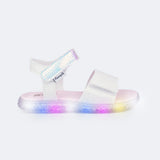 SANDÁLIA DE LED HOLOGRÁFICA BRANCA PAMPILI MINI