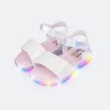 SANDÁLIA DE LED HOLOGRÁFICA BRANCA PAMPILI MINI