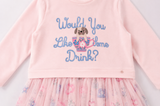 VESTIDO EM PLUSH COM SAIA DE TULE MON SUCRÉ