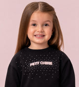 CONJUNTO DE MOLETOM COM APLICAÇÃO PEDRARIAS PETIT CHERIE