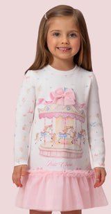 VESTIDO ESTAMPA CARROSSEL COM TULE PETIT CHERIE