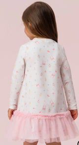 VESTIDO ESTAMPA CARROSSEL COM TULE PETIT CHERIE