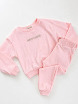 CONJUNTO DE MOLETOM COM APLICAÇÃO PEDRARIAS PETIT CHERIE