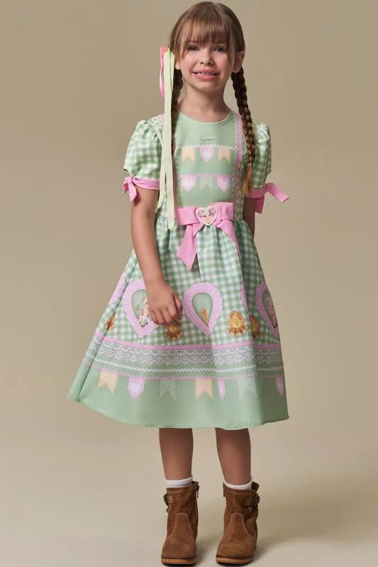 VESTIDO CAIPIRA FAZENDEIRA INFANTI