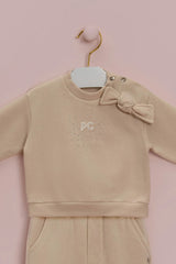 CONJUNTO DE BEBÊ COM MOLETOM APLICAÇÃO PEDRARIAS PETIT CHERIE