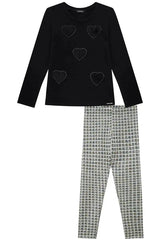 CONJUNTO BLUSA EM COTTON E LEGGIN JACQUARD KIM INFANTI