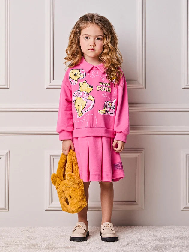 VESTIDO MOLETOM COM GOLA URSINHO POOH ANIMÊ